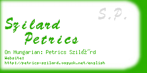 szilard petrics business card